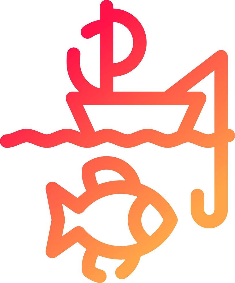 Kayak Fishing Creative Icon Design vector