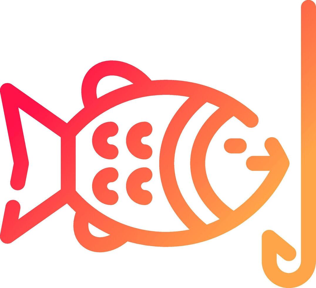 Hooked Fish Creative Icon Design vector