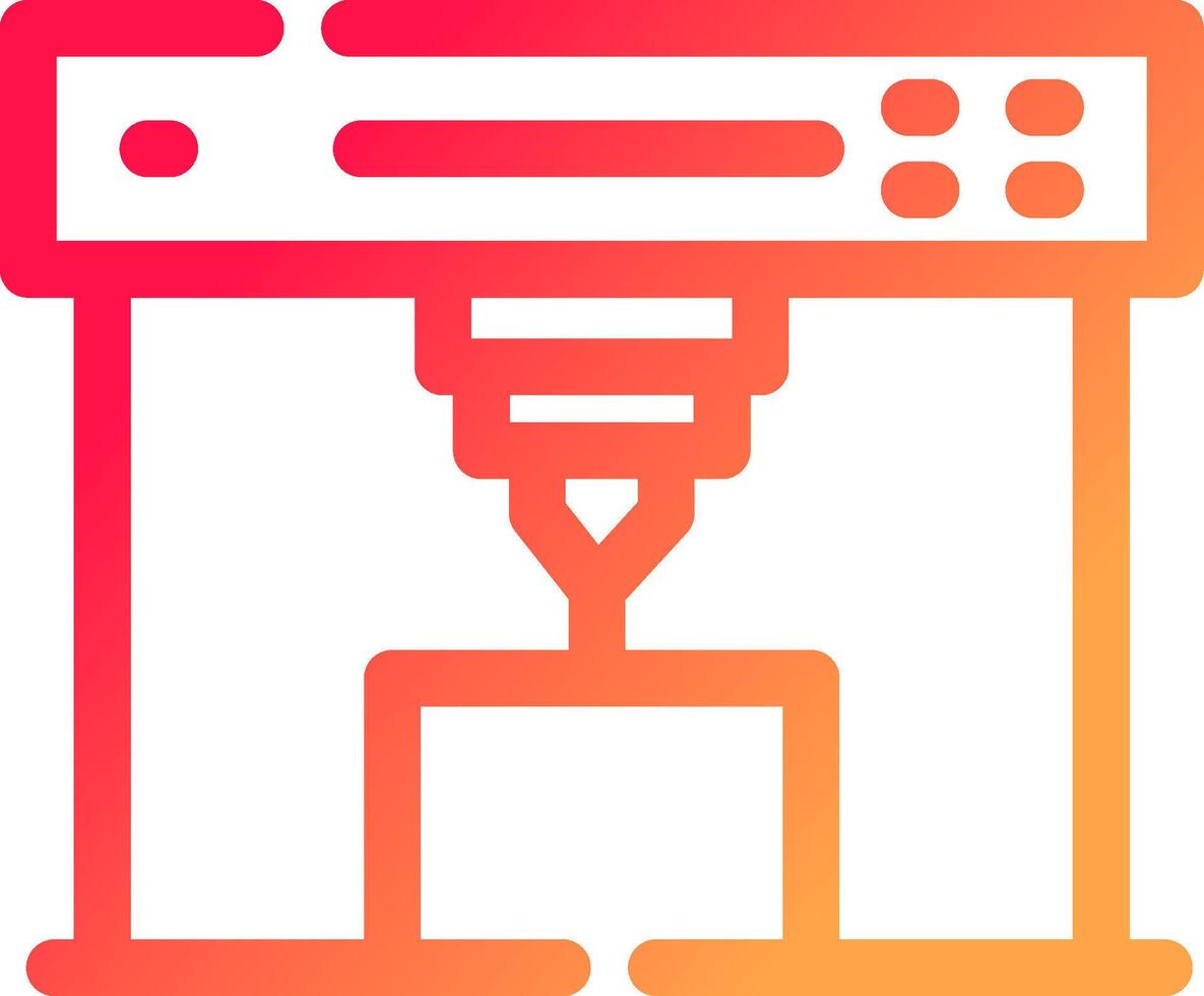 3d Printer Creative Icon Design vector