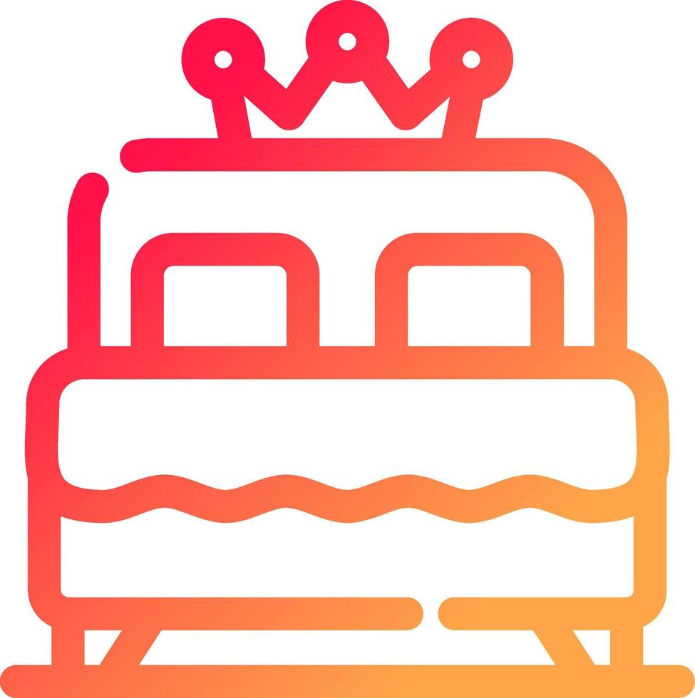 Double Bed Creative Icon Design vector