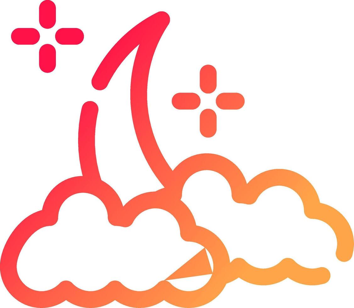 Cloudy Night Creative Icon Design vector