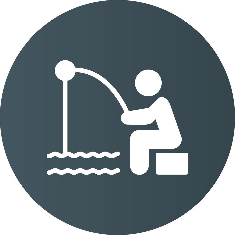Shore Fishing Creative Icon Design vector