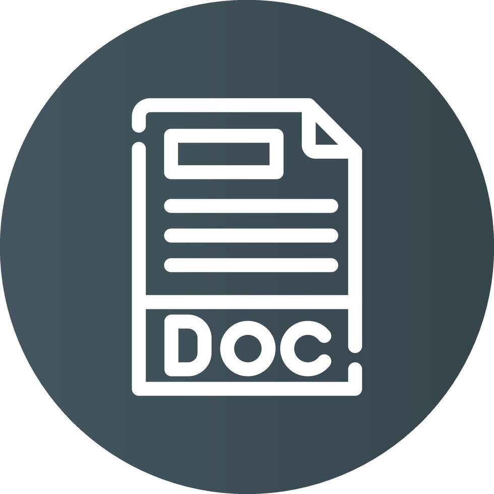 Doc File Format Creative Icon Design vector