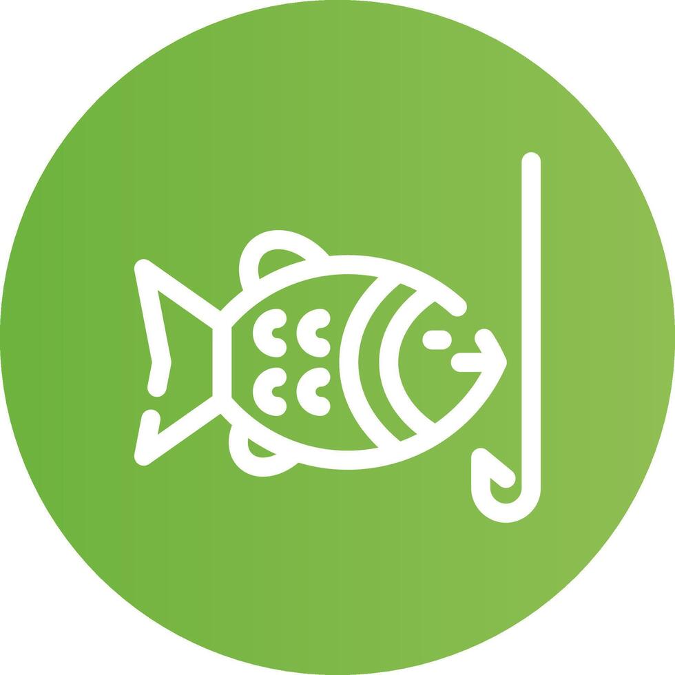 Hooked Fish Creative Icon Design vector
