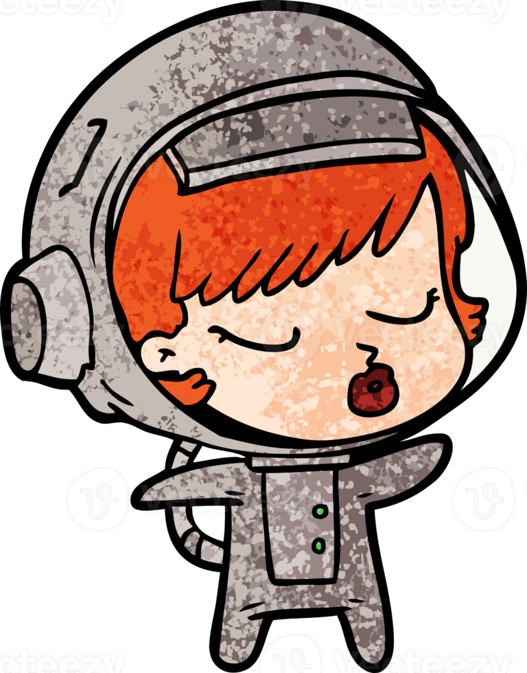 cartoon pretty astronaut girl png