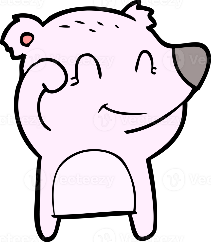 tired smiling bear cartoon png