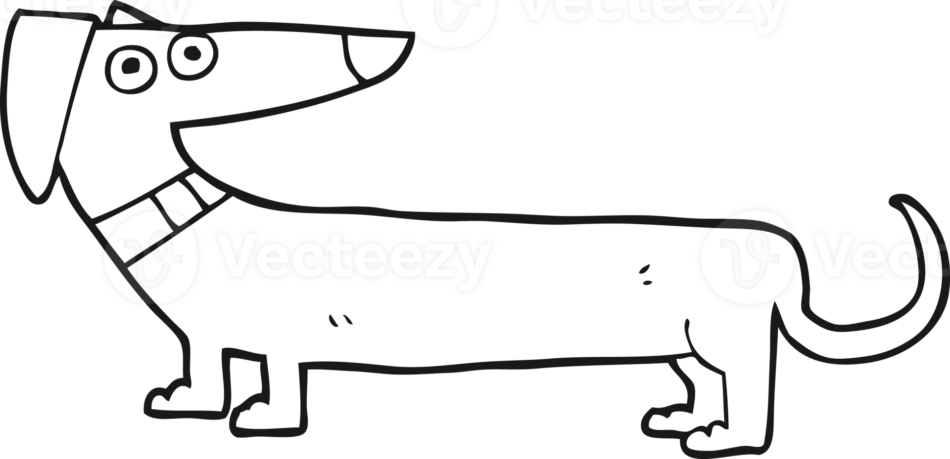 Hand gezeichnet schwarz und Weiß Karikatur Würstchen Hund png