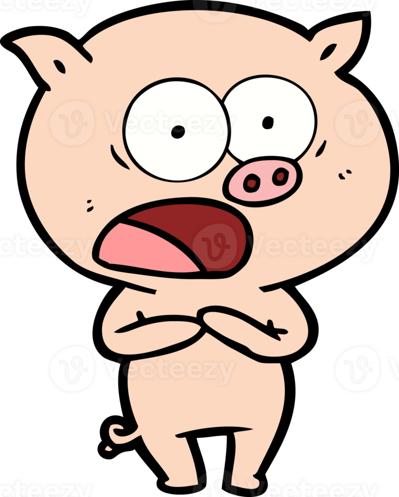 cartoon pig shouting png