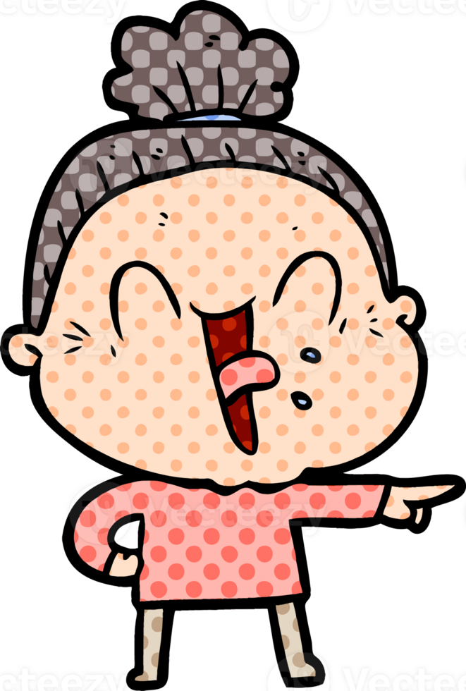 cartoon happy old woman png