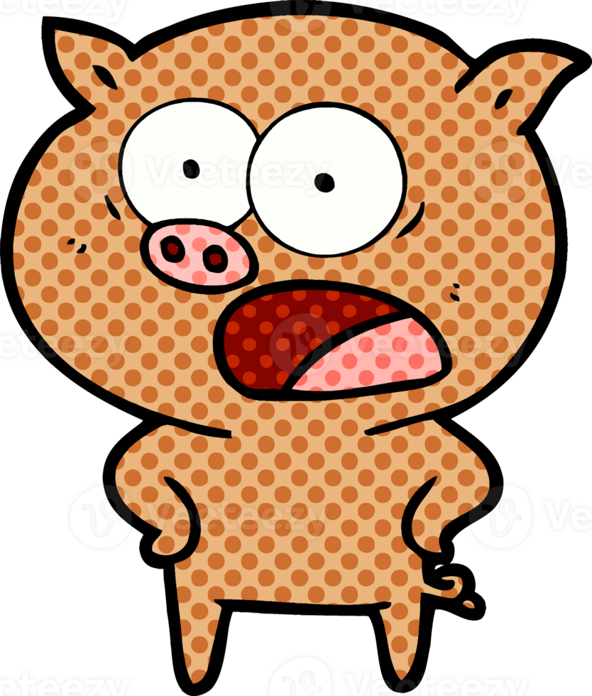 cartoon pig shouting png