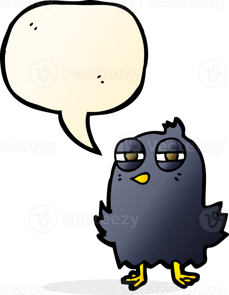 funny cartoon bird with speech bubble png