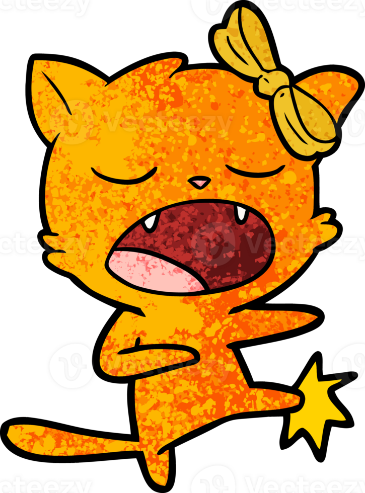 Cartoon tretende Katze png