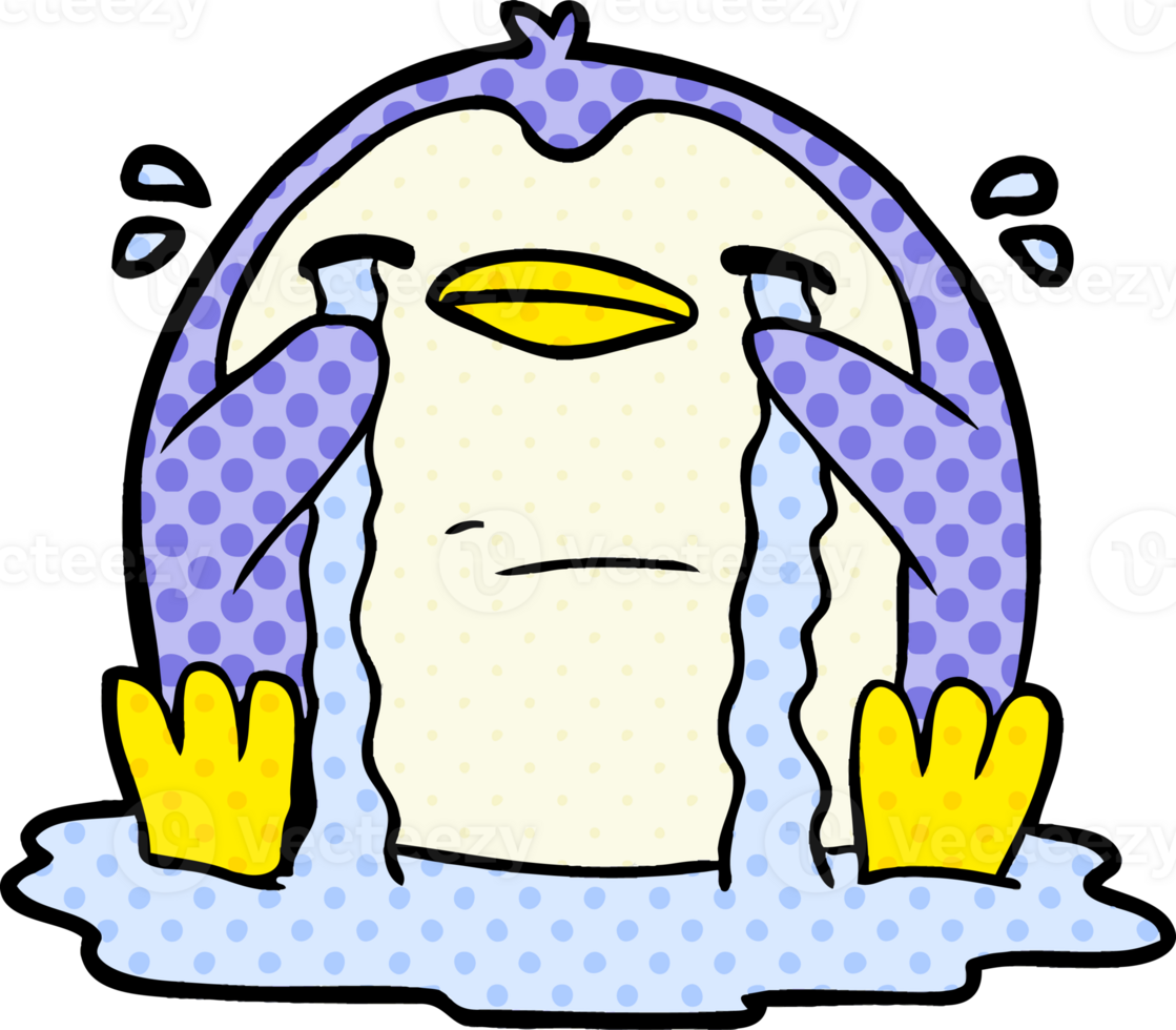 pingüino llorando de dibujos animados png