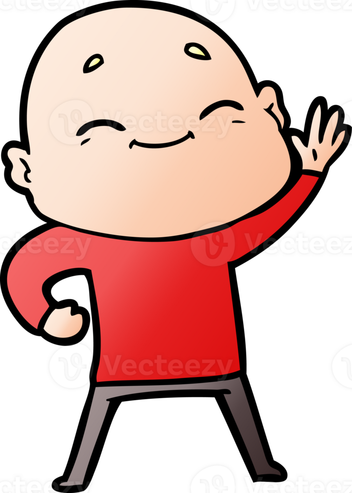 happy cartoon bald man png