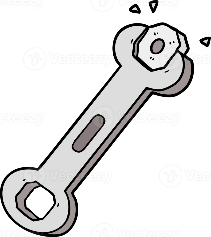 cartoon spanner turning nut png