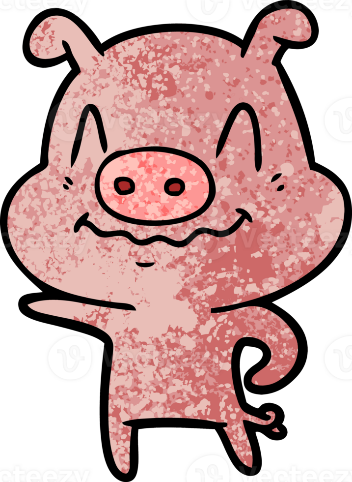 nervous cartoon pig png
