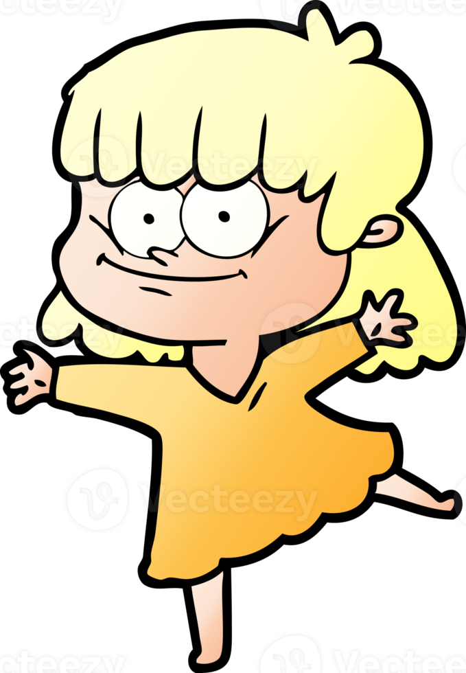 mujer sonriente de dibujos animados png