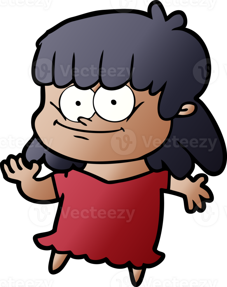 mujer sonriente de dibujos animados png