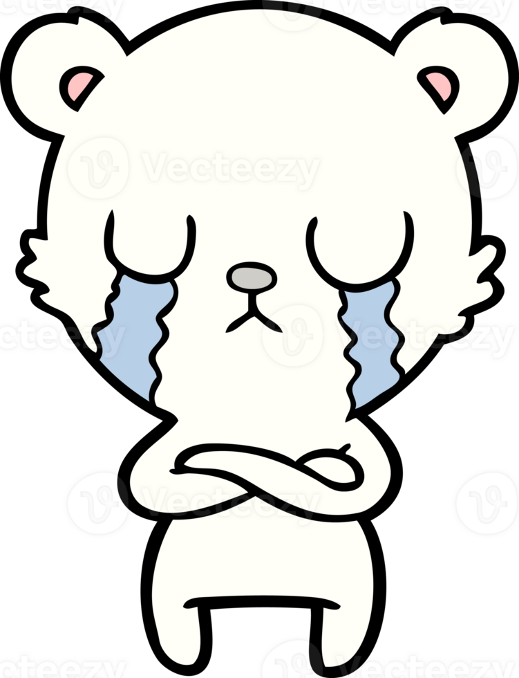 sad little polar bear cartoon png