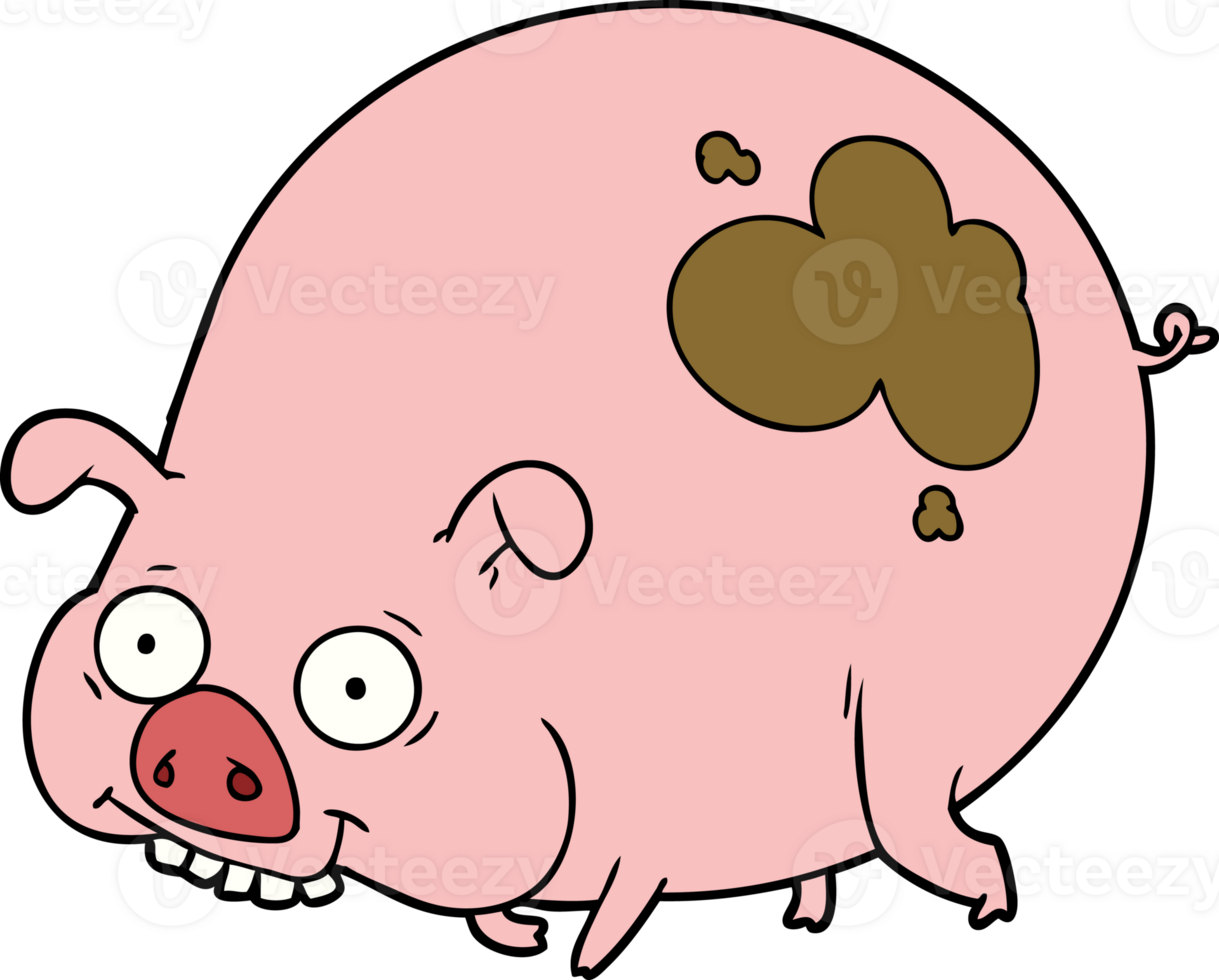 cartoon muddy pig png