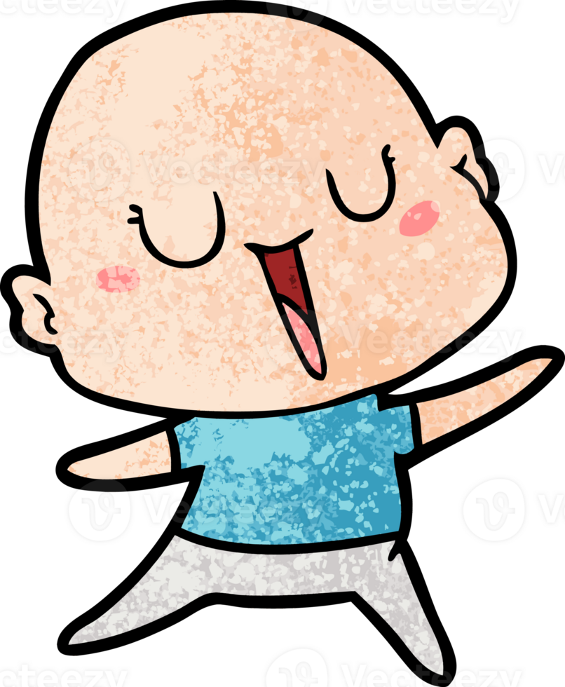happy cartoon bald man png