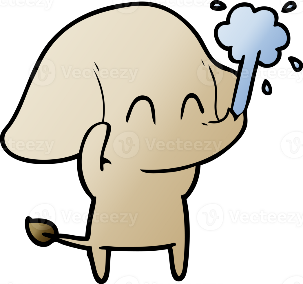 cute cartoon elephant spouting water png