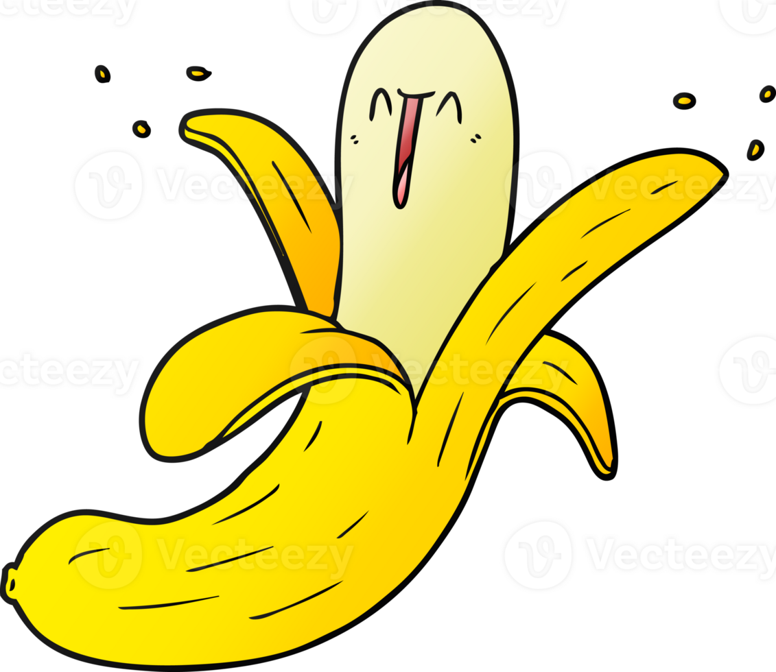 cartoon crazy happy banana png