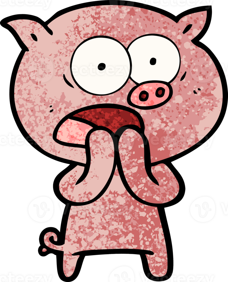 cartoon pig shouting png