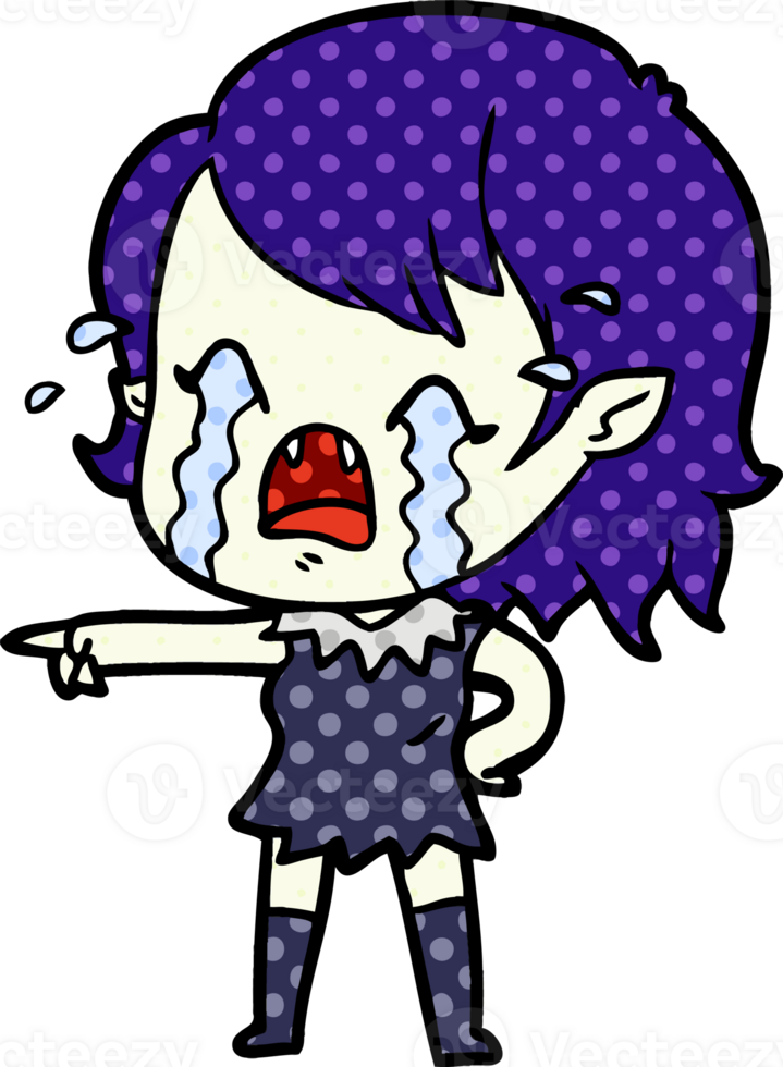 cartoon crying vampire girl png