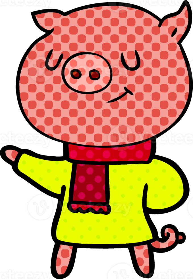 happy cartoon pig png