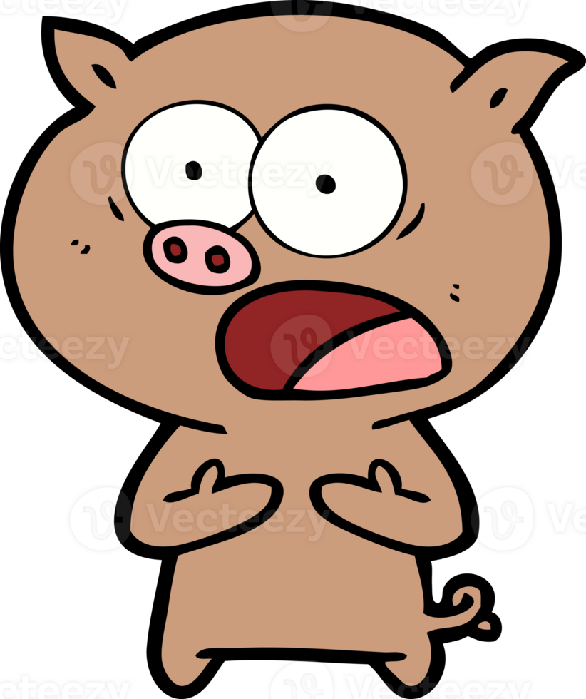 cartoon pig shouting png