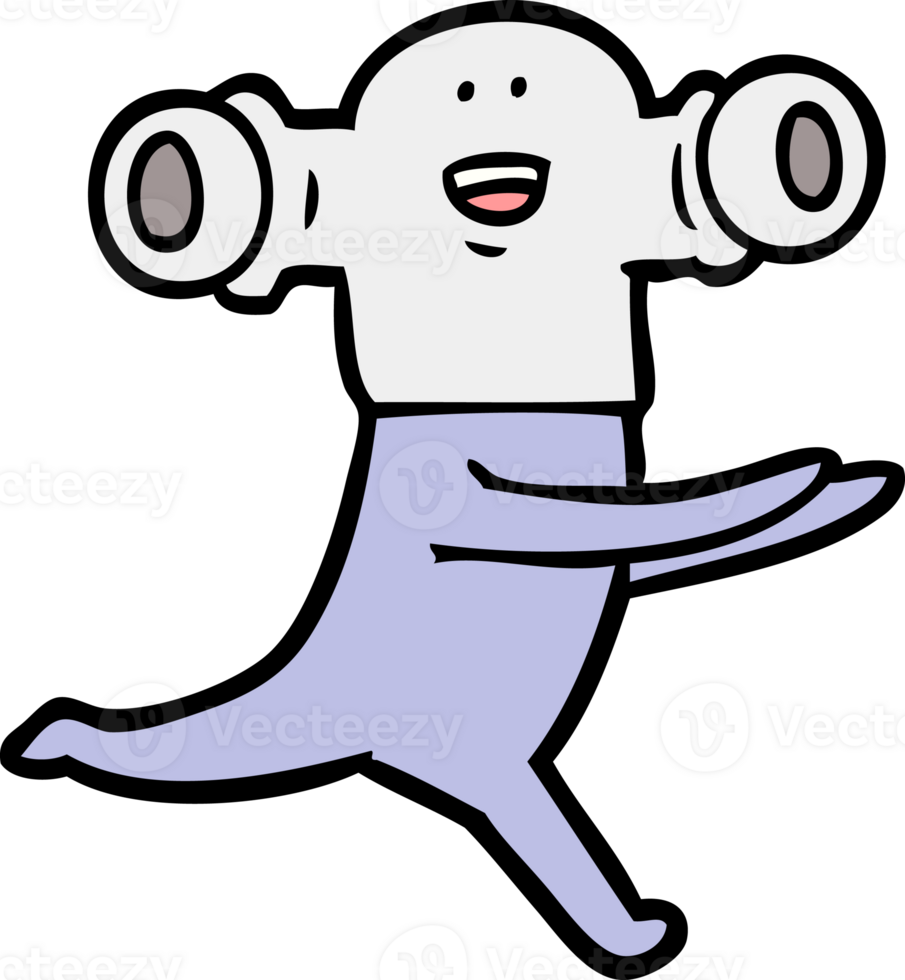 friendly cartoon alien running png