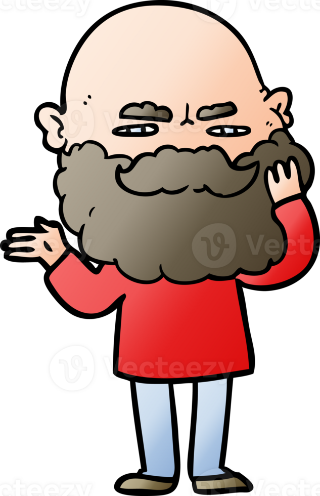 cartoon man with beard frowning png