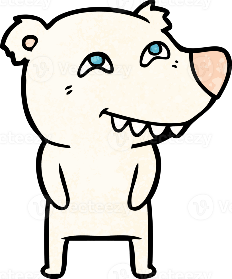 cartoon polar bear showing teeth png