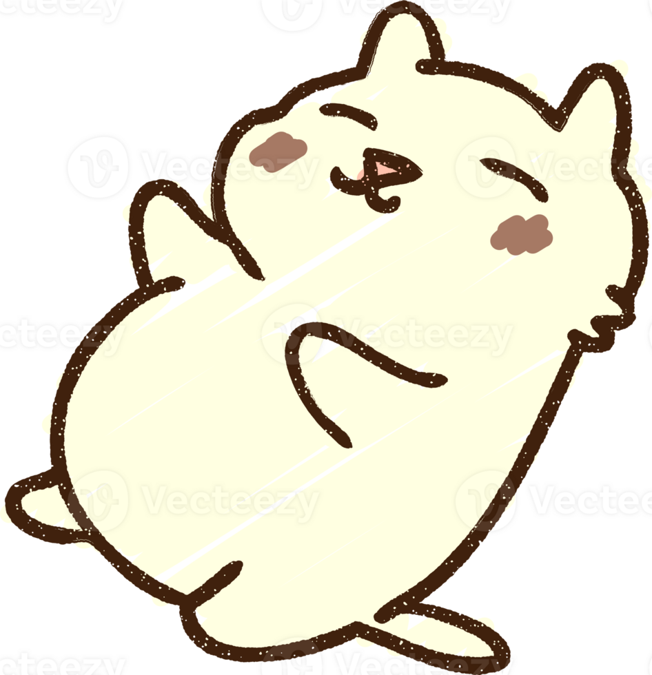 desenho de giz de gato fofo png