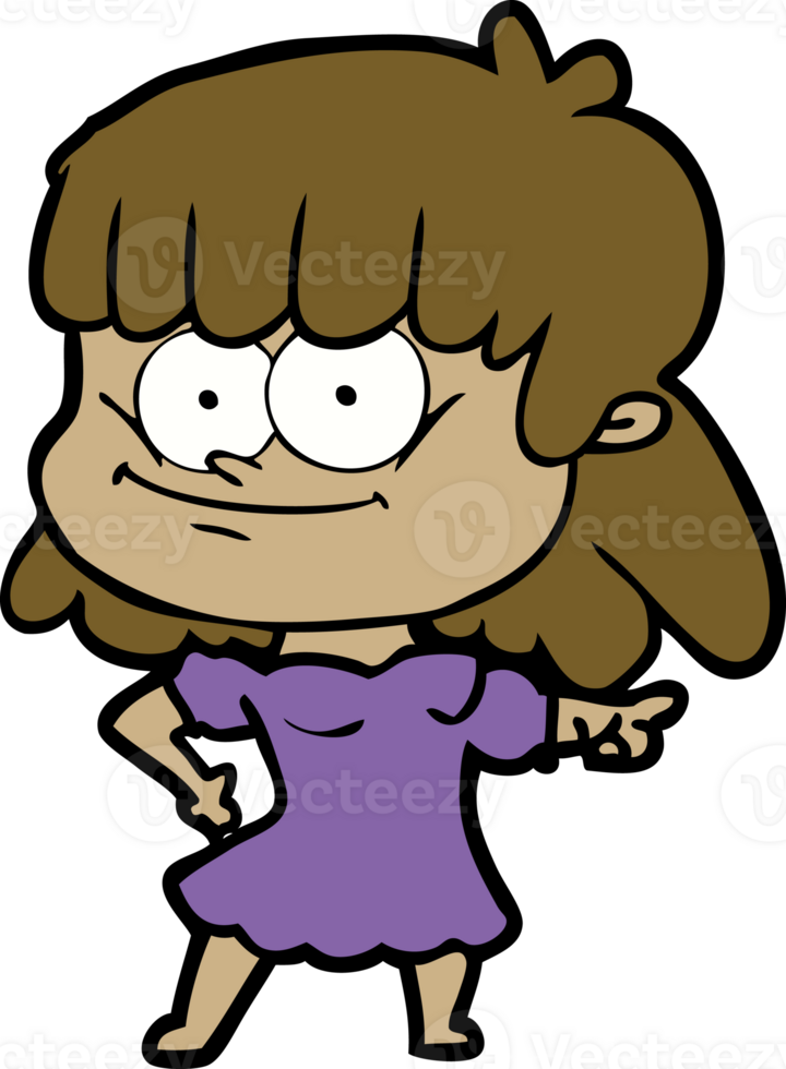 mujer sonriente de dibujos animados png