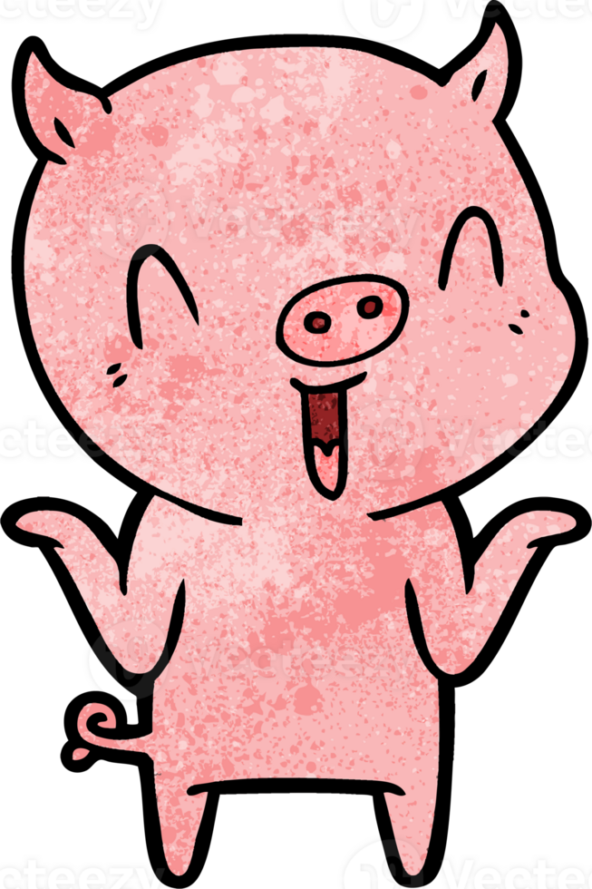 happy cartoon pig png