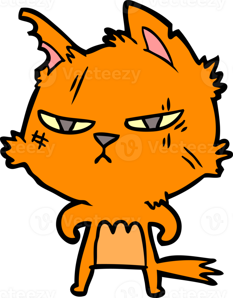 gato duro de dibujos animados png