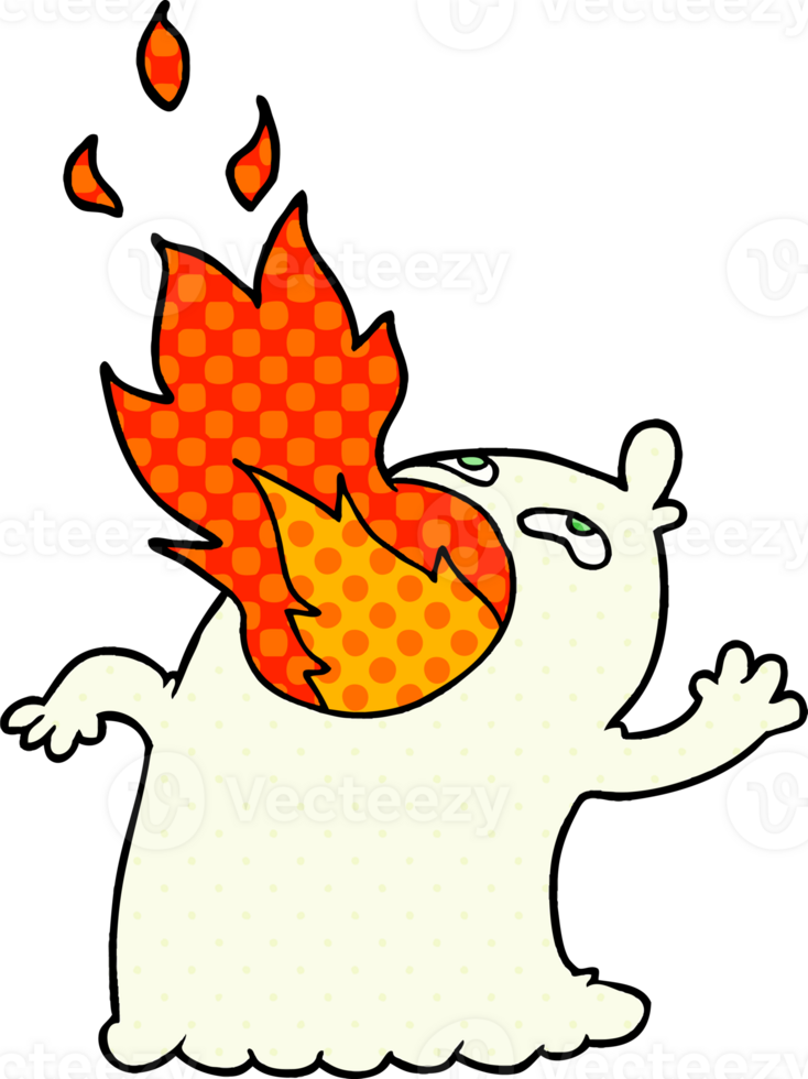 cartoon fire breathing ghost png