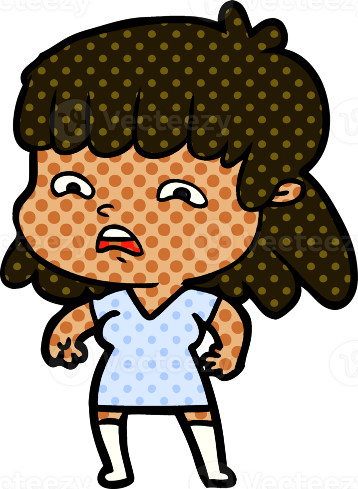 cartoon worried woman png
