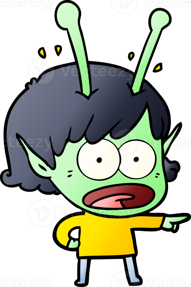 fille extraterrestre choquée de dessin animé png