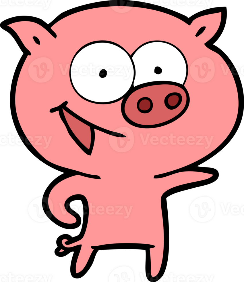 dessin animé joyeux cochon png