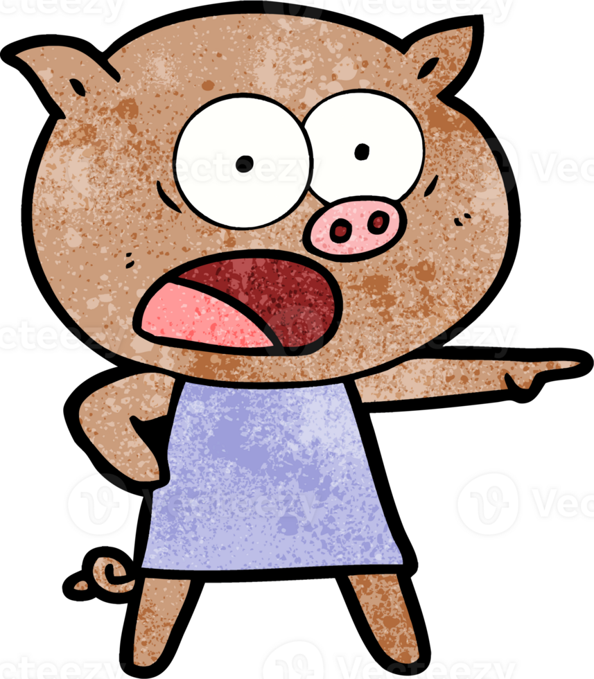 cartoon pig shouting png