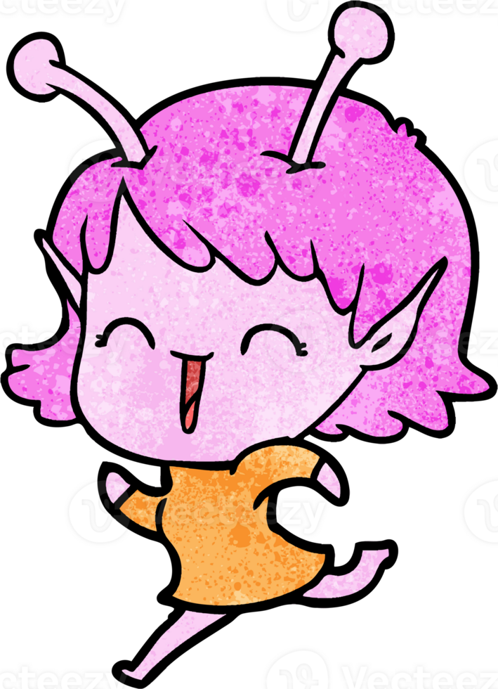 cartoon alien girl laughing png