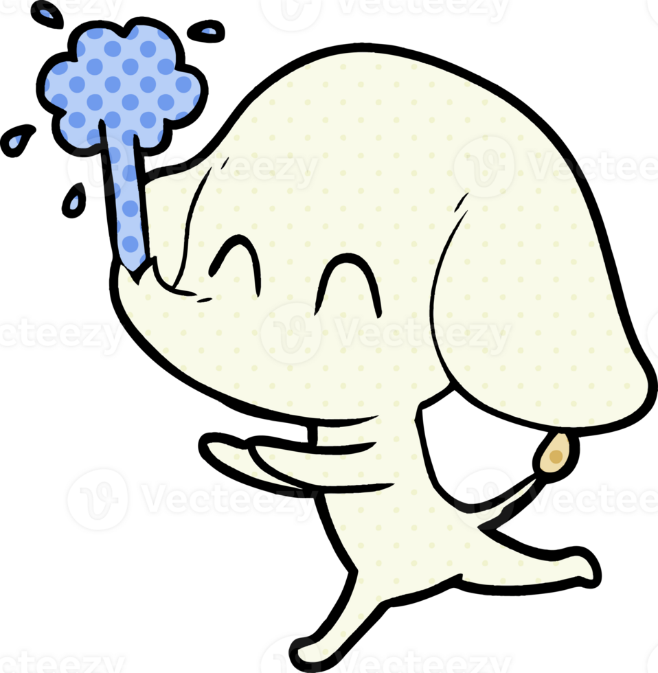 cute cartoon elephant spouting water png