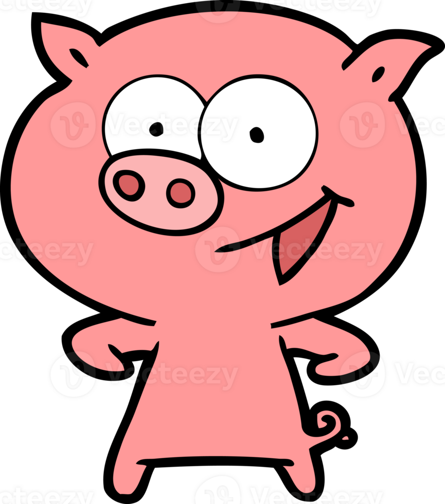 dessin animé joyeux cochon png