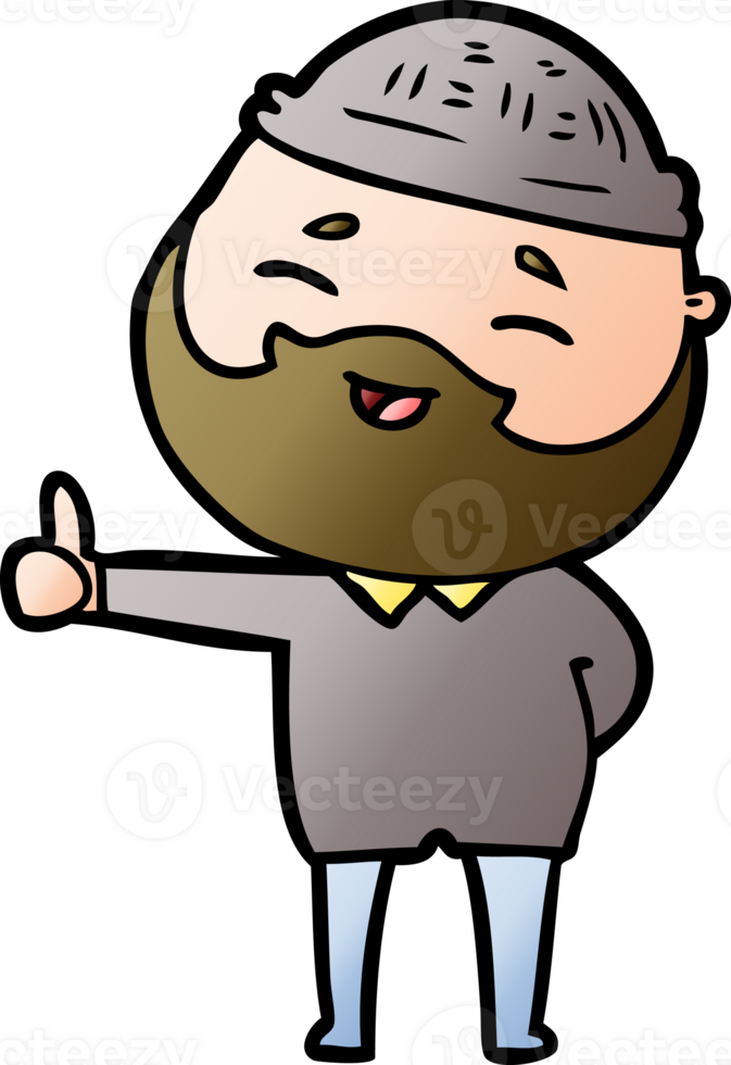 cartoon happy bearded man png