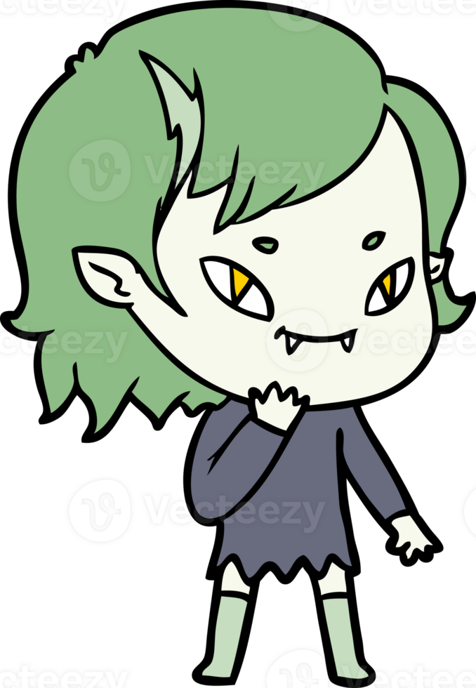 cartoon friendly vampire girl considering png