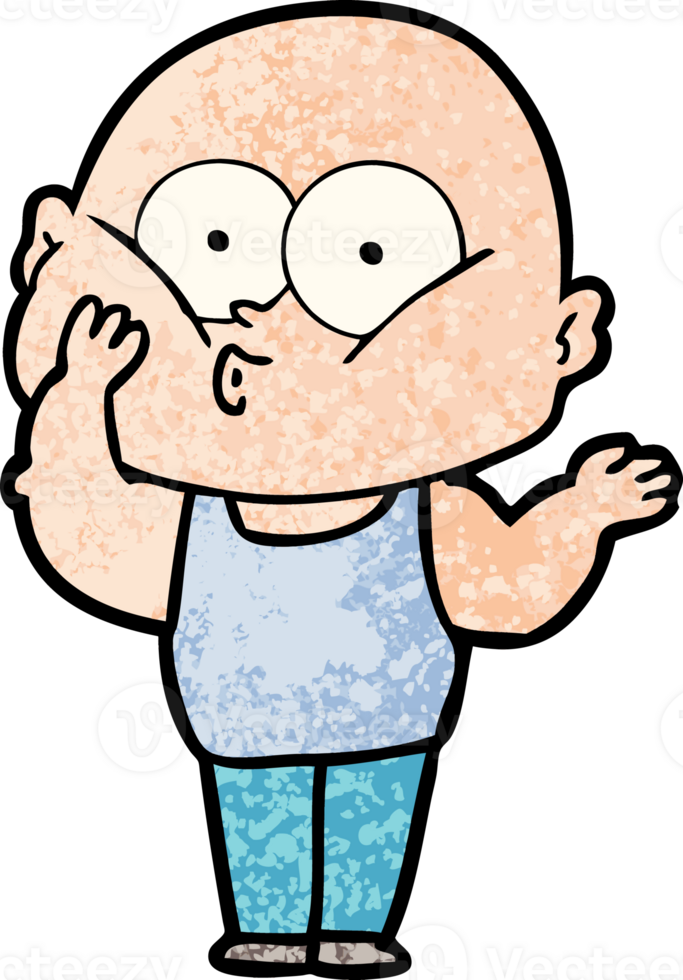 cartoon bald man staring png