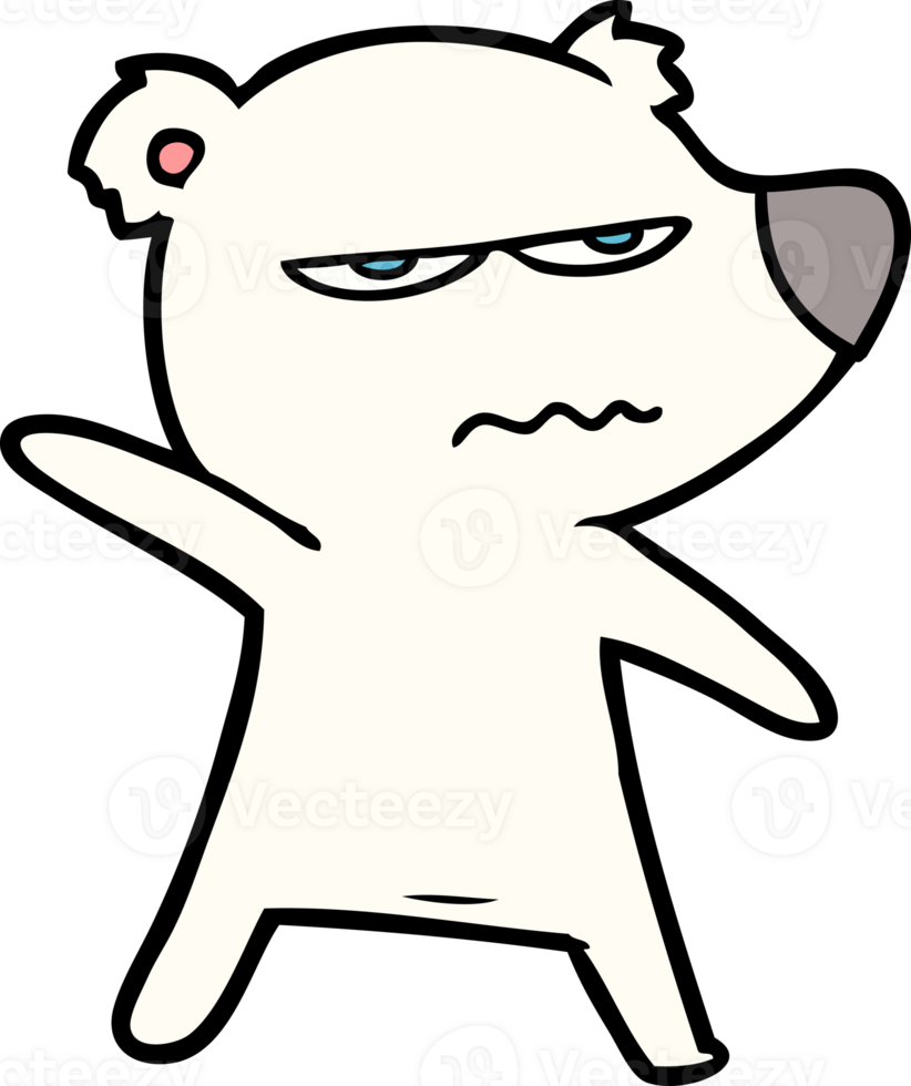 angry bear polar cartoon pointing png